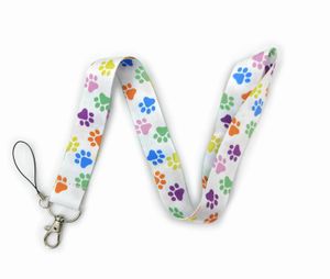 Hondenpoot schattige lanyard nekriem voor sleutel ID -kaart mobiele telefoonbanden badge houder diy hangende touw nekband accessoires