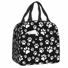 Chog Paw Print Love Pattern Boîte à lunch pour femmes Animal Foot Impreinte Color Thermal Food Isolate Lunch Sac Picnic Tote Sacs 29RO #