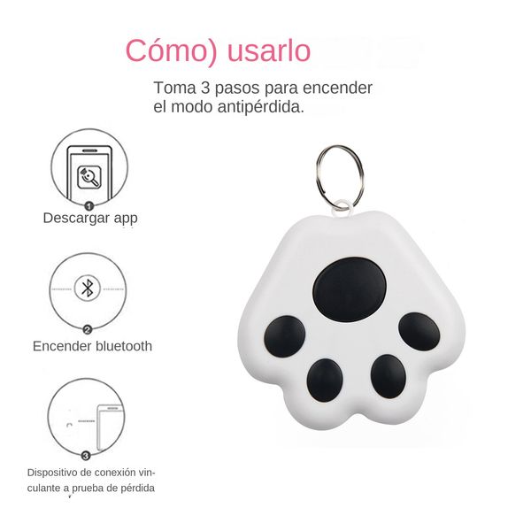 Dog Paw Shape Mini Smart GPS Tracker Keys Finder Locutor Bluetooth Anti Lost Sensor Sensor Revice para niños Mascotas Equipaje