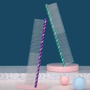 Honden huisdier 25 cm kat verzorgen honden haar schone kam borstel roestvrijstalen naald anti luizen kammen kleurrijke huisdieren schoonheidsvoorraden th0355 s s s s s s s
