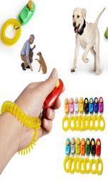 Dog Pet Klik op Clicker Training Polsband Multicolor Trainer Aid Pols Riem goedkope puppytrein TRAIN TROOL HELE5334068
