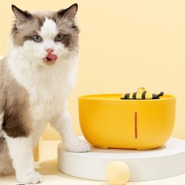 Dog Pet Drinker Cat Water Fountain Indoor Decor Waterfall Desktop Automatische dispenser Feeder Bowl Little Bee Style