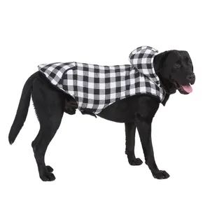 Manteau chaud à capuche à carreaux pour chien, veste à capuche, manteaux d'hiver chauds pour l'extérieur, gilet pour chien par temps froid, vêtements pour chiens de petite, moyenne et grande taille, noir et blanc