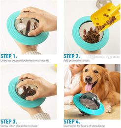 Dog Planet Giocattolo interattivo Puzzle IQ Treat Ball Dispensazione di cibo Giocattoli da masticare per cani di taglia medio-grande Giallo H02220o