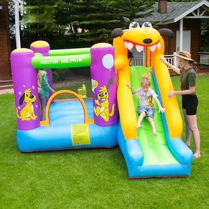 Château gonflable pour aire de jeux pour chien avec toboggan pour chiot, videur gonflable, maison de rebond, combo pour enfants, jeu en plein air, jouets de saut amusants, jardin, intérieur, usage domestique