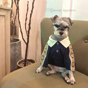 Hondenpolo's Merk Hondenkleding Ontwerper Hondenkleding Lente Zomer Huisdieroverhemden met een halsband met twee knopen en reflecterende tape voor middelgrote kleine doggy schnauze L A336