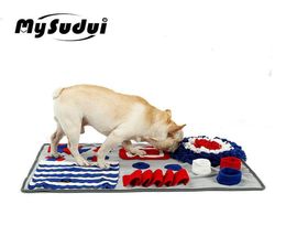 Chien Puzzle jouets interactif distributeur pour animaux de compagnie jouet alimentation lente tapis de nourriture formation recherche de nourriture reniflant snuffelmat chargeur pad Y11255475631