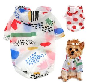 Chien Raincoat Sunofing Vêtements Summer Salon Sweat Sweet Imprimer Poncho pour petits animaux de compagnie Médite de chat CHAU