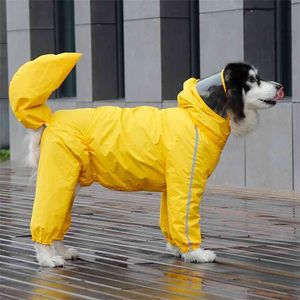 Hond regenjas met zichtbare hoed en verwijderbare staartzak verstelbare jas voor grote en middelgrote honden mannelijke en vrouwelijke verschillende stijlen 210729