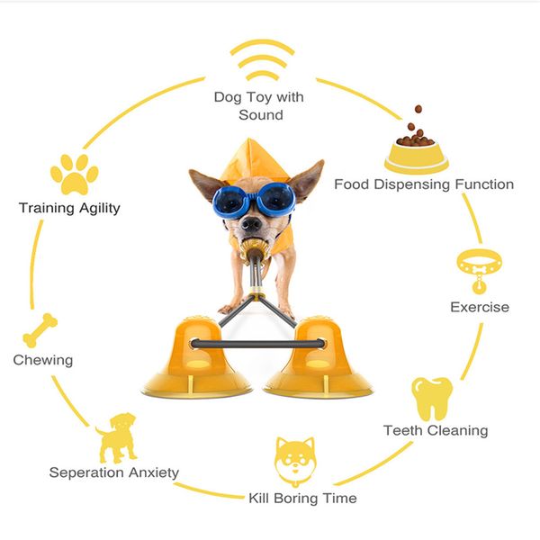 Cuerda para perro, juguete para tirar de la bola, ventosa doble, juguetes para masticar, cepillo de dientes, limpieza, masticar, jugar, tratamiento IQ, suministros para cachorros