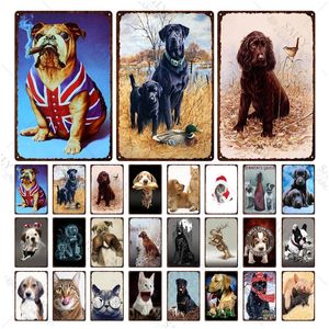 Hondenregels Plaque Metal Painting Vintage Wall Art Metalen Poster Bar Keuken Home Decor Metalen Plaat Sticker Cartoon Dieren Pet Metaal Teken 30x20cm W03