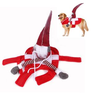 Hond Santa Cosplay Apparel Christmas Santa Riding Costume S M L XL HOND KERSTMIS