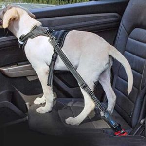 Ceinture de sécurité pour chien Chien Chat Ceinture de sécurité de voiture réglable Pet réfléchissant Nylon Harnais de ceinture de sécurité pour petit moyen grand chien nouveau 211006