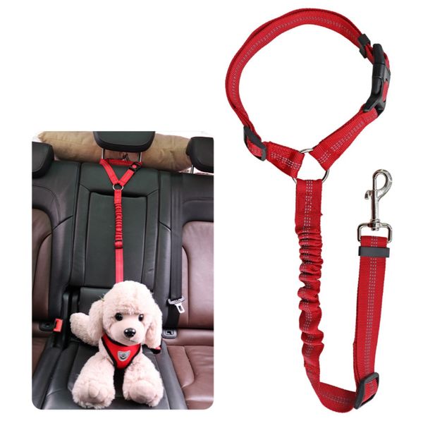 Harnais de ceinture de sécurité pour chien pour voiture – Laisse et retenue 2 en 1 se fixent à l'appui-tête. Élastique réglable, solide, durable, fixation pivotante à 360 degrés qui ne se tord pas, réfléchissant, facile à utiliser.