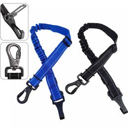 Hond Seat Riem riemen 3-in-1 auto harnas voor honden verstelbare veiligheid veiligheidsgordel naar auto's nylon reflecterende bungee stof tether met clip hook grendel gesp groothandel blank