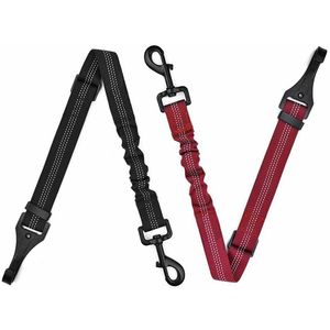 Hond Seat Riem Leidingen Vergrendeling Bar Bevestiging Pup Auto Veiligheidsgordel Metalen Gesp Voertuig Lijn voor kleine Medium Grote Honden Elastische Veiligheid Tether voor Doggy Harness PET-leads