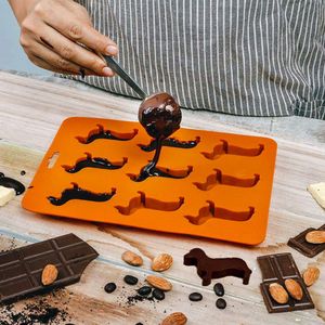 Moules à chocolat glacé en Silicone en forme de chien, moules de cuisson et plateaux à glace teckel pour accessoires de cuisine à domicile