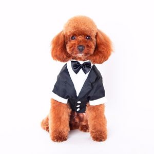 Chemise pour chien Vêtements pour animaux de compagnie Robes Messieurs Robes de mariée Teddy vêtements pour chien de compagnie pour l'automne et l'hiver gilet pour chien avec nœud papillon