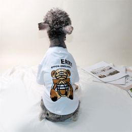 Hondenoverhemden Mooie beerontwerper Pet Desse Zomer Dog Apparel Cool Puppy Shirts Ademend hondenoutfit Zachte hond Sweatshirt voor kleine honden Chihuahua Yorkies Bulldog