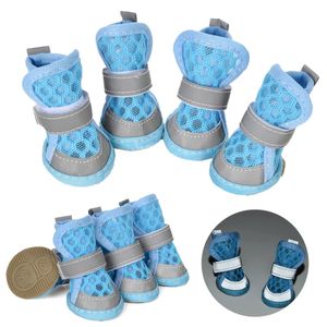 Chaussures pour chiens pour petits chiens moyens Mesh réfléchissant les chaussures d'été respirantes chiot extérieur marche bulldog des bulldog yorkies 240411