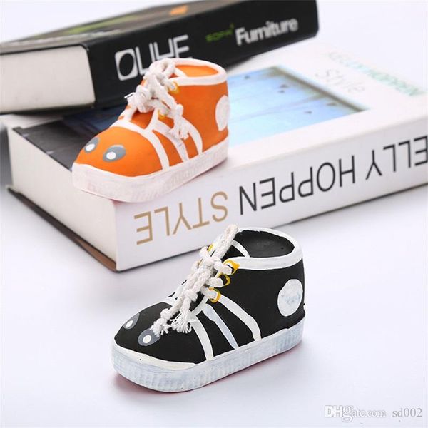 Chaussures pour chiens petits chiots chaussure en Latex naturel jouet pour animaux de compagnie résistance aux morsures avec lacet noir Orange offres spéciales 5 2meC1