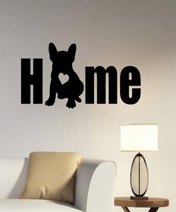 Chien silhouette mural autocollante amovible vinyle français bulldog murs autocollant animal décoration domestique salon mural mural affiche4170412