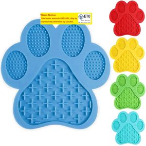 Hond Slow Feeder Kattenlikmatten Klauwvorm Pet Licking Pad Slows Feeders Dogs Bowl Food grade silicagel bevat geen BPA Safe No-Toxic LL