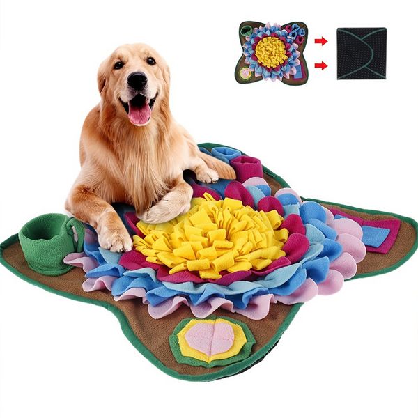 Alfombra de arnería para perros, mascotas de alimentación lenta, alimento interactivo sin deslizamiento para oler rompecabezas juguetes para perros, fomenta habilidades de alimentación natural, entrenamiento para múltiples razas