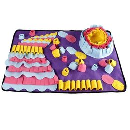 Hondenvierkant snuffelen training mat wasbare puzzel deken deken Pet Multicolor Interactive Toy Y200330