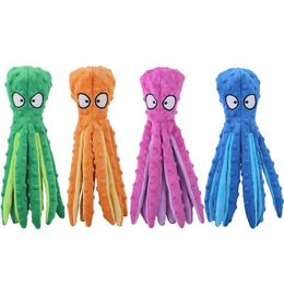 Chien Squeaky Octopus Jouets Chiens Chats Anniversaire Bleu Vert Orange Squeaker À L'intérieur Chiot Jouet De Dentition