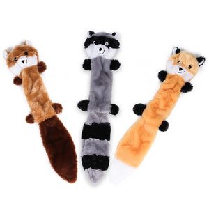 Dog Squeaky Plush Toy Cartoon Animal Raccoon Shape Pet Chew Dog Toys Dog Accessories Bite Resistant Sound Pet Chewing Toy