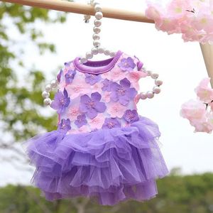 Dog Summer Dress Cat Lace Chiffon Falda Pet Clothing Chihuahua Puppy Princess Apparel Accesorios 240411