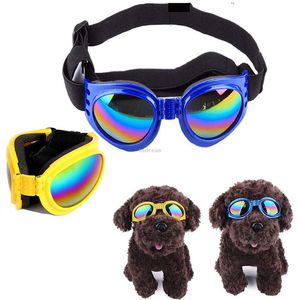 Honden beschermende zonnebril bril Pet puppy zonnebril met verstelbare kop en kinbanden winddichte oogslijtage bescherming