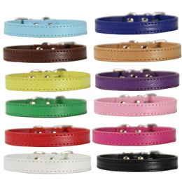 Hondbenodigdheden 16 Color Cat Collar Pet Supplies Grote Dog Leash Pet Collar Simple Pet Accessoires 100PCS T2I5925