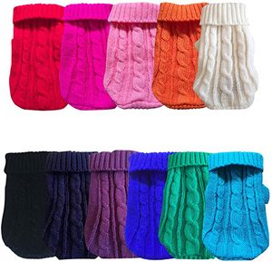 Dog Sweaters for Small Dogs Pet Sweater Classic Knitwear Dog Apparel Winter Girl Boys Chihuahua Yorkie Coat Warm Puppy Costume Cute Doggie Clothes 11 Color Wholesale