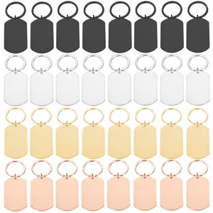 Étiquette de chien 10 pièces/lot, bande vierge 45mm, porte-clés en acier inoxydable pour accessoires de bricolage, Logo personnalisé, nom, vente en gros pour femmes et hommes