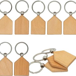 Dog Tag 20 stuks gepersonaliseerde huisvormige houten sleutelhangers ID - perfect voor aangepaste gravure en cadeau geven aan mannen en vrouwen