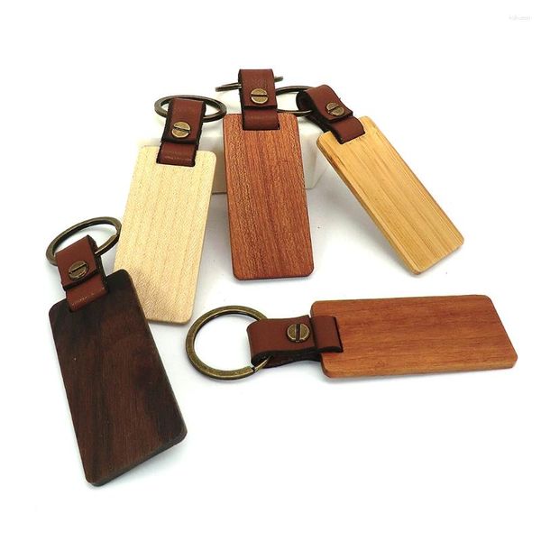 Tag de chien 20pcs Tags d'identification de l'anneau clé en bois pour chiens Laser Man Keychain Wood Accessoires NamePlate Nom Numéro Téléphone Personnalisez le porte-clés