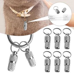 Tag de chien 6pcs ID de compagnie Adresse Collier Pendant Pendre Cat Rangement Tube Anti Lost Label Mini Collier Pendants pour chiot