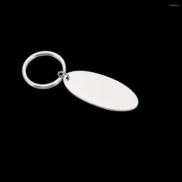 Accesorios para etiquetas de perro, texto DIY de acero, logotipo personalizado para mascotas, 10 unids/lote, 45x20mm, llavero ovalado en blanco inoxidable al por mayor