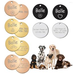 Dog Tag Aangepaste Kat ID Huisdier Naam Kraag Accessoires Ronde Gepersonaliseerde Gegraveerde Ketting Ketting Charme Benodigdheden voor product