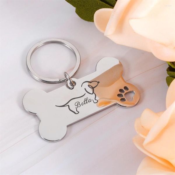 Etiqueta de dirección de collar personalizada para perros Etiquetas para medalla de dachshund con nombre de grabado Accesorios de salchicha Cabello de gato personalizado