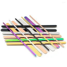 Tag de chien personnalisé 20pcs 3/4/6/9mm 160 mm C brouettes ouvertes Bangaux Gravable Mirror Polisé Rectangle en acier inoxydable Ornement