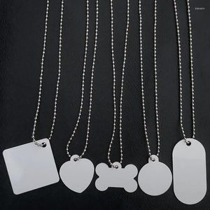 Dog Tag Diy Sublimation Metal Blans sieraden ketting heren hanger 2-zijden witte aluminium tags voor gepersonaliseerde