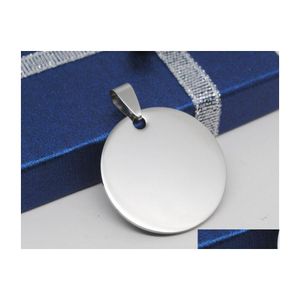 Dog Tag ID Card Blank Cercle en acier inoxydable Pet Dog ID Tags Identification Mode Hommes Pendentifs Sn2414 Drop Livraison Maison Jardin Sup Dhbwa