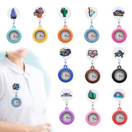 Dog Tag Id Carte Blue Series Clip Pocket Watchs on Watch Facile Factive Nurse Nurse Fob Sile Medical Hang Clock Gift Drop Livraison OTFRE