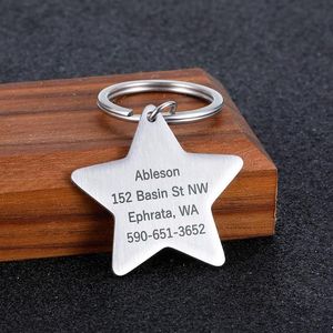 Chien Tag ID Carte Chat Pet ID Tag Anti-perte Collier Charme Nom Pendentif Pentagramme Collier Chiot Accessoire243j