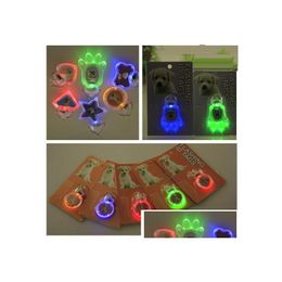 Dog Tag, ID-kaart Led Knipperend Dog Tag Huisdier Naam Id Poot Ster Hart Ronde Bone Drop Levering Huis Tuin Dierbenodigdheden Hondenbenodigdheden Dhz0O