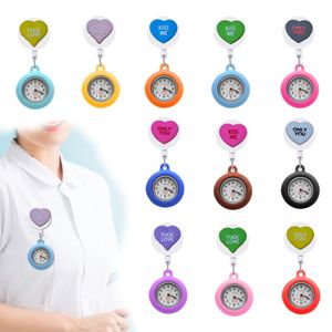 Dog Tag Id Carte Valentin Day Love Clip Pocket Watches on Quartz Watch with Second Hand Medical Hang Horloge Gift for Nurses Alligator OTRZX