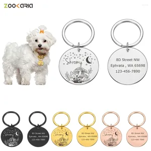 Dog Tag gepersonaliseerde sleutel kat ID roestvrij staal naam tags nummer graveren stille aangepaste puppy kitten pet accessoires